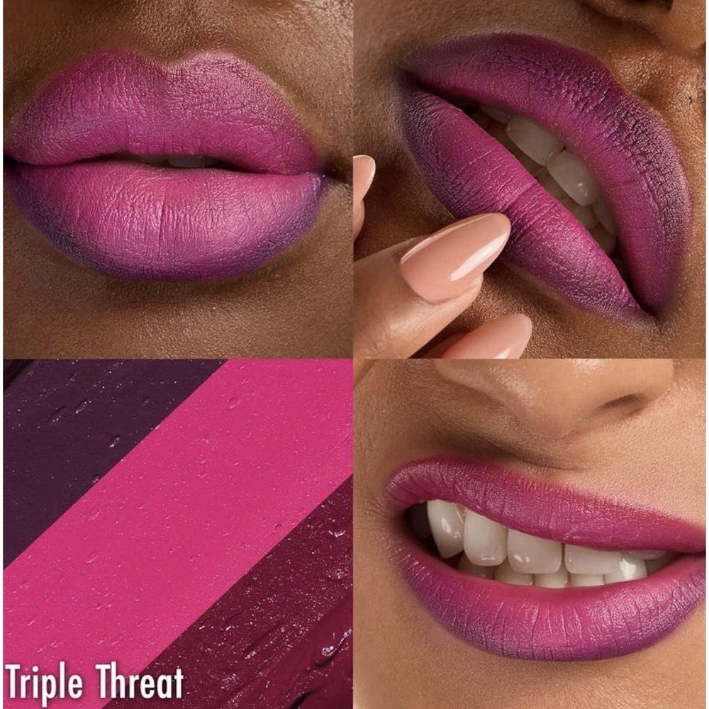 Lot Of 2 Cross Colours Lipstick Remix - 3 Divas 3 In 1 Pigmented Black Radiance - Picture 3 of 7